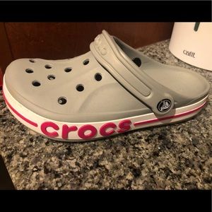 Women’s Gray and Pink Crocs